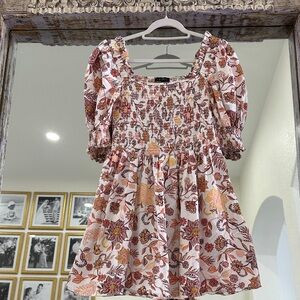 1. State Floral Dress with Puff Sleeves